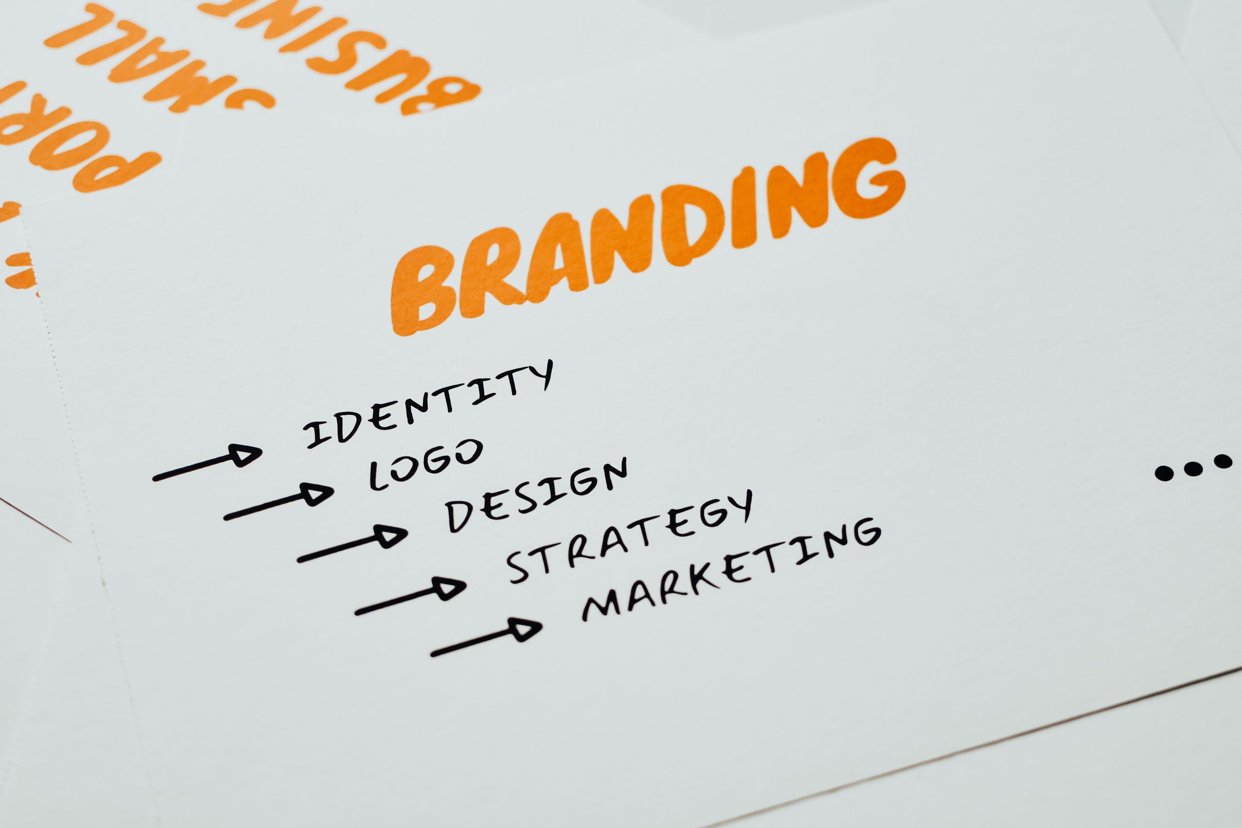 Concepts de branding et stratégie marketing en orange